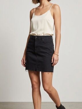 Black Women's Denim Mini Skirt